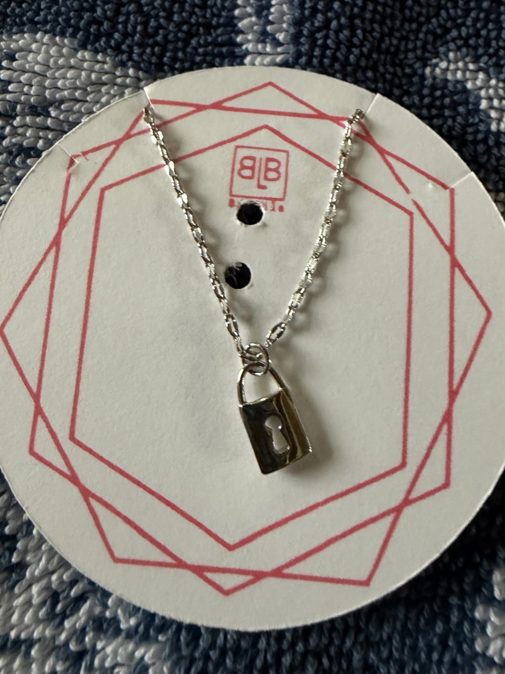 BB Lila Silver Lock Charm Drop Earrings